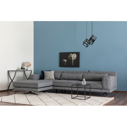 Kampinė sofa Jivago kairė pilka