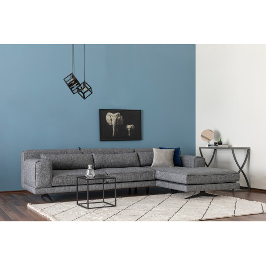 Kampinė sofa Jivago dešinė pilka