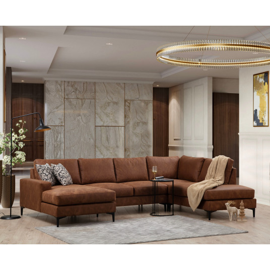 Kampinė sofa Porto ruda