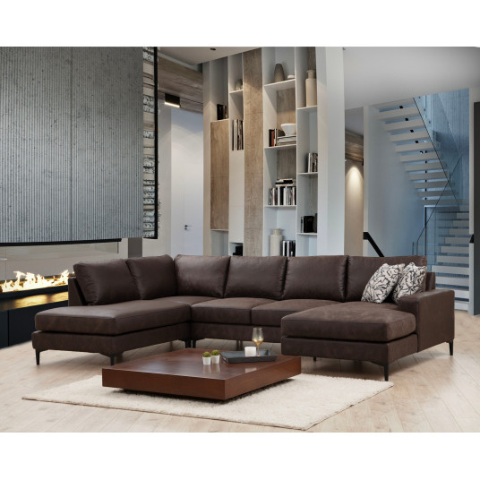 Kampinė sofa Porto ruda