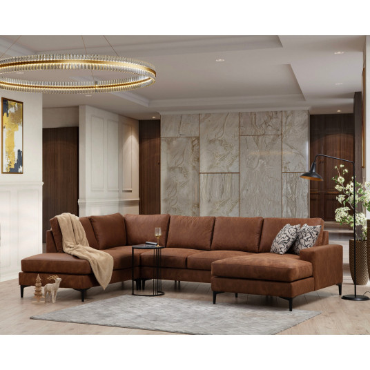 Kampinė sofa Porto ruda