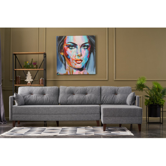 Kampinė sofa Comfort dešinė pilka
