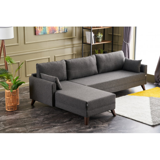 Kampinė sofa Bella Sofa kairė antracito