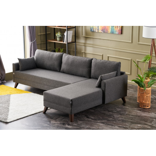 Kampinė sofa Bella Sofa dešinė antracito
