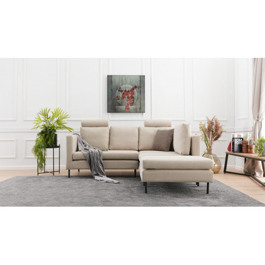 Kampinė sofa Mino kreminė