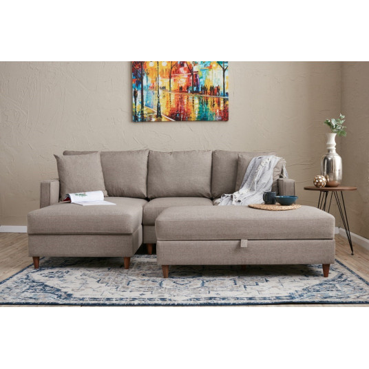  Kampinė sofa Eva kairė kreminė 