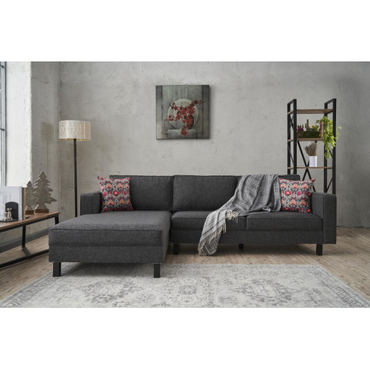 Kampinė sofa Kale Linen kairė antracito