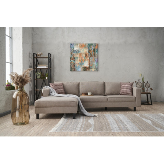 Kampinė sofa Kale Linen kairė kreminė