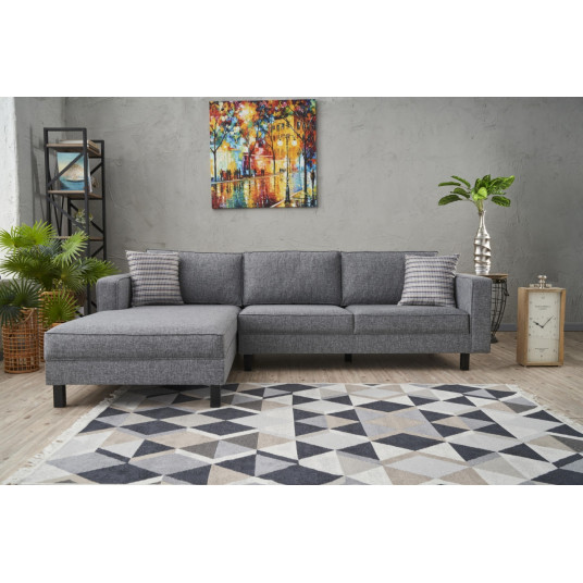 Kampinė sofa Kale Linen kairė pilka