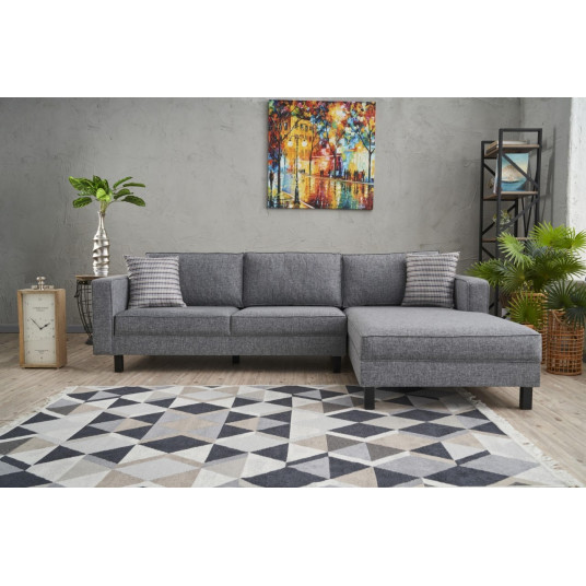 Kampinė sofa Kale Linen dešinė pilka