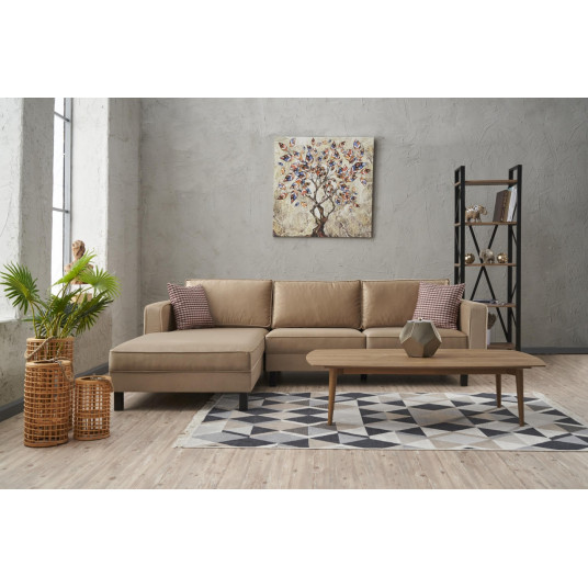 Kampinė sofa Kale Velvet kairė kreminė