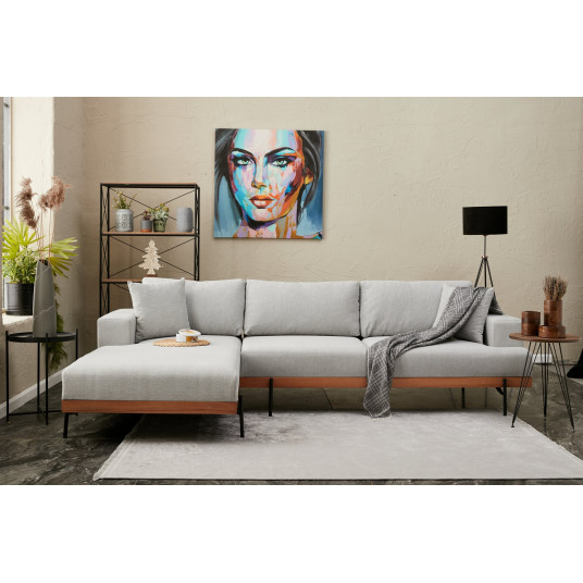 Kampinė sofa Liva kairė pilka