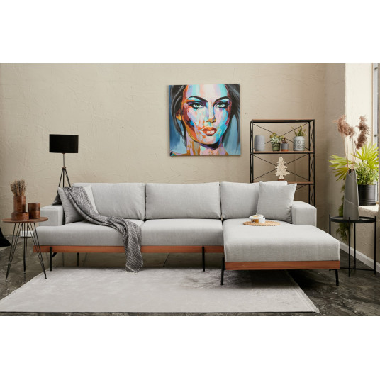 Kampinė sofa Liva dešinė pilka