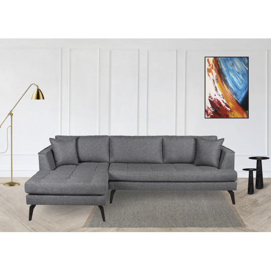 Kampinė sofa Bobo kairė pilka