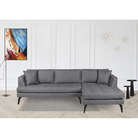 Kampinė sofa Bobo dešinė pilka