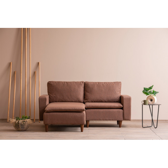Kampinė sofa Lungo Mini ruda