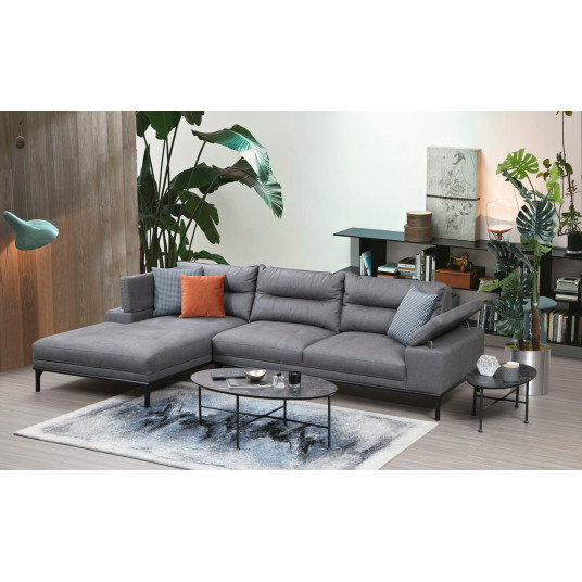 Kampinė sofa Hollywood kairė pilka