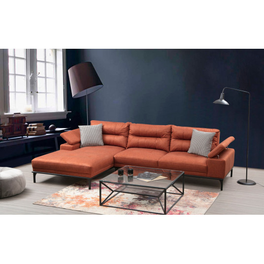  Kampinė sofa Hollywood kairė oranžinė 