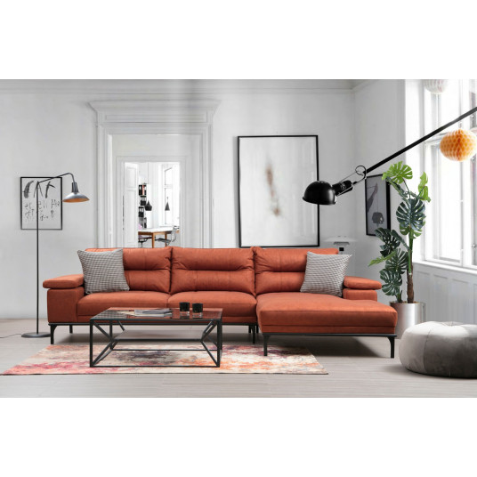 Kampinė sofa Hollywood dešinė oranžinė