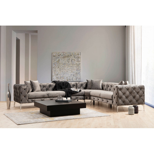 Kampinė sofa Como kairė antracito