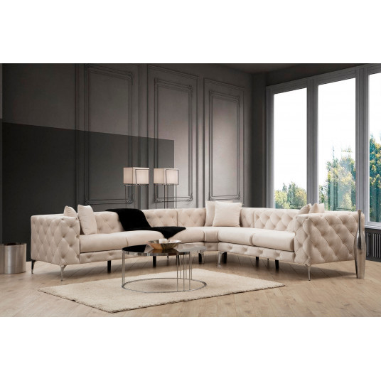Kampinė sofa Como kairė kreminė