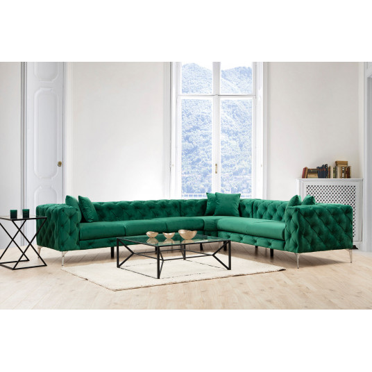 Kampinė sofa Como kairė žalia