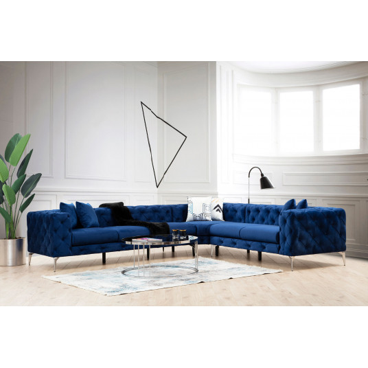 Kampinė sofa Como kairė mėlyna
