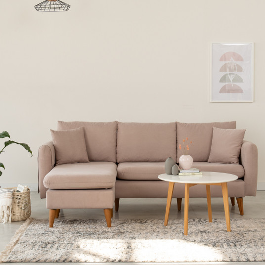 Kampinė sofa Sofia Kose kairė ruda