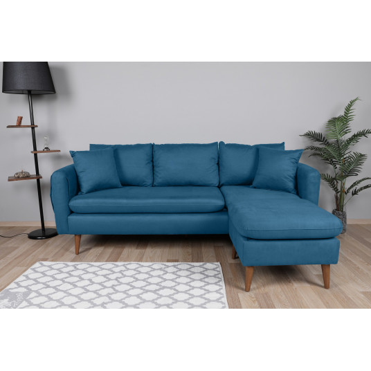 Kampinė sofa Sofia Kose dešinė mėlyna