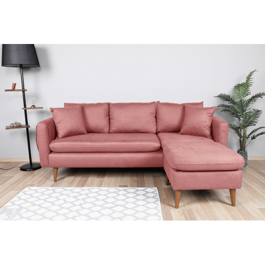Kampinė sofa Sofia Kose dešinė rožinė
