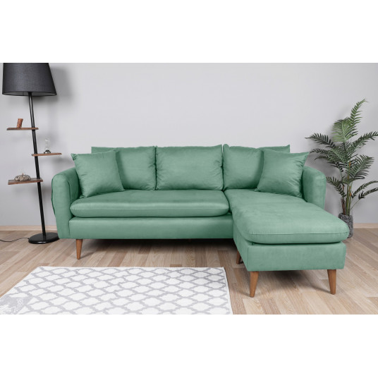 Kampinė sofa Sofia Kose dešinė žalia