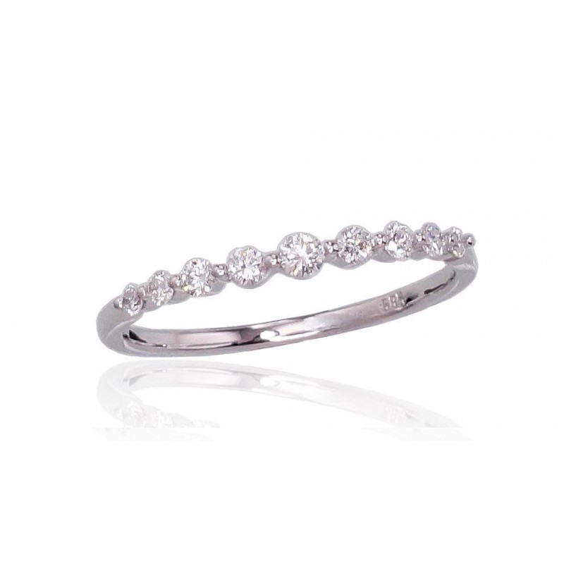 Auksinis žiedas su brangakmeniais. Akmens dydis: Briliantai (0,222Ct). Metalas: Baltas Auksas. Praba: 585