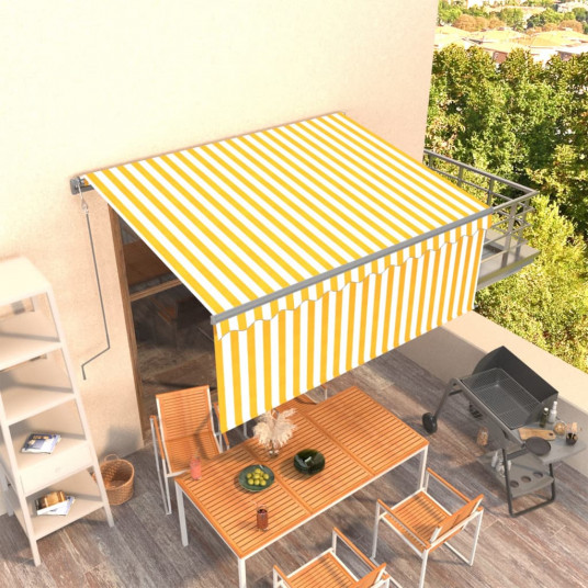 Automatiniu būdu ištraukiama markizė, geltona ir balta, 3x2,5m
