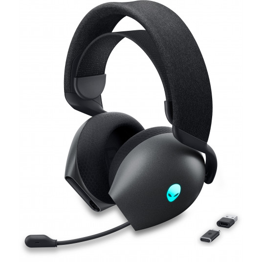  Dell Alienware Dual Mode Wireless Gaming Headset AW720H Over-Ear, Built-in microphone, Dark Side of the Moon, Noise canceling, Wireless 