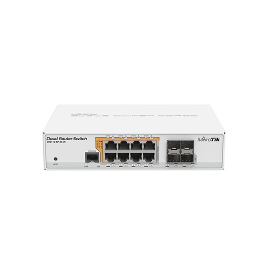 Tinklo komutatorius MikroTik CRS112-8P-4S-IN L5 8xGig LAN, 4xSFP, 802.3af/at PoE/PoE+/Passive PoE