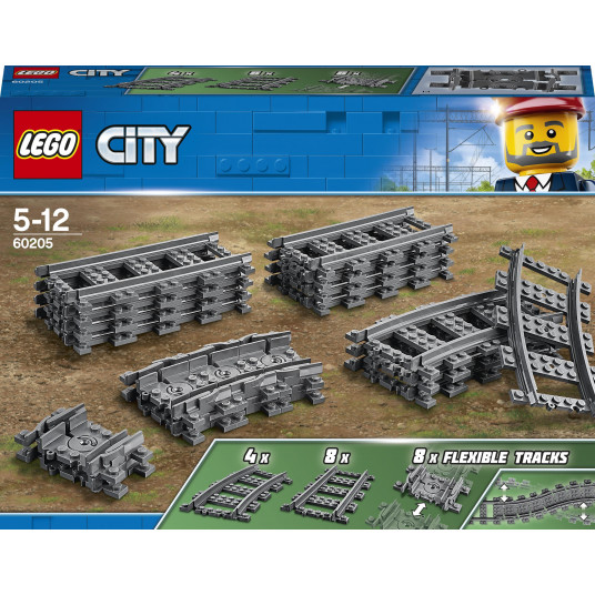  LEGO® 60205 CITY Trains Bėgiai ir posūkiai 
