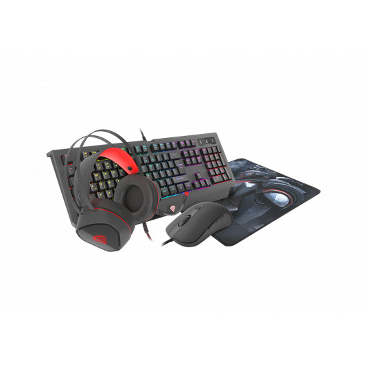  Klaviatūra, pelė, ausinės rinkinys Genesis Cobalt 330 gb keyboard + mouse +headphones + mousepad, us layout 