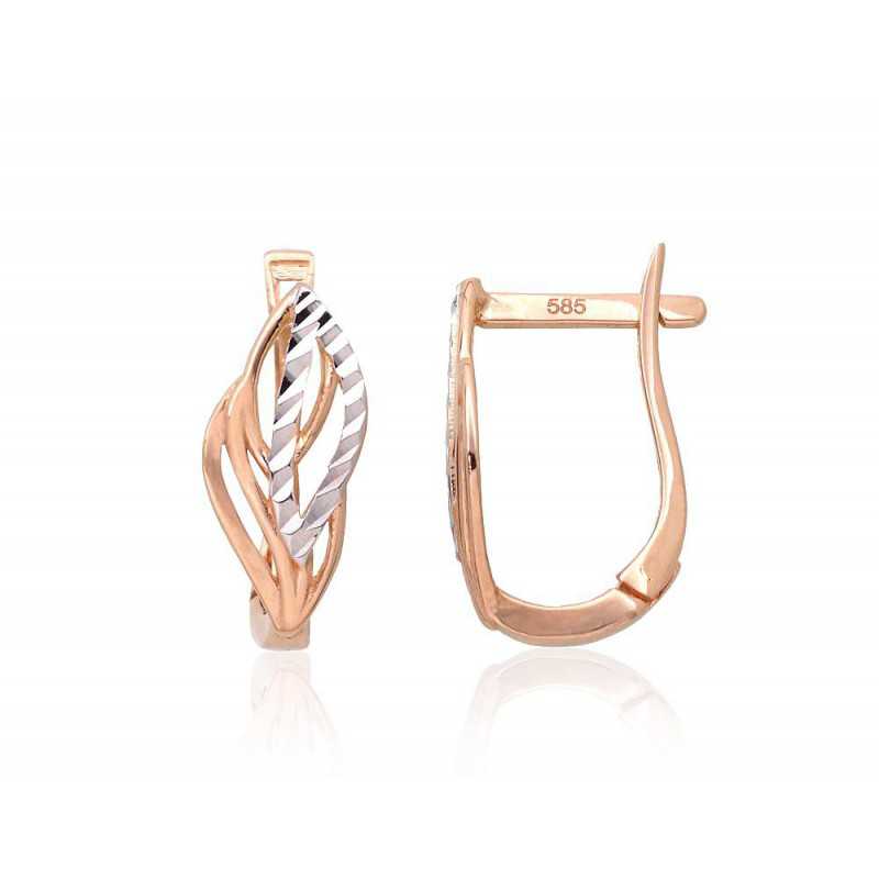 Auksiniai auskarai angli6ku užsegimu, Raudonas Auksas,Raudonas Auksas,Raudonas Auksas,Raudonas Auksas, Be akmens,Be akmens,Be ak