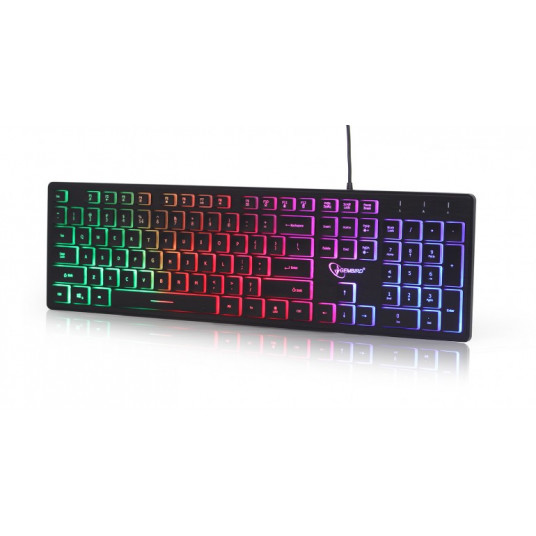  Klaviatūra Gembird Backlight multimedia keyboard ''Rainbow'', black, US layout 