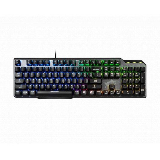  MSI GK50 Elite, Gaming keyboard, RGB LED light, US, Wired, Black/Silver 