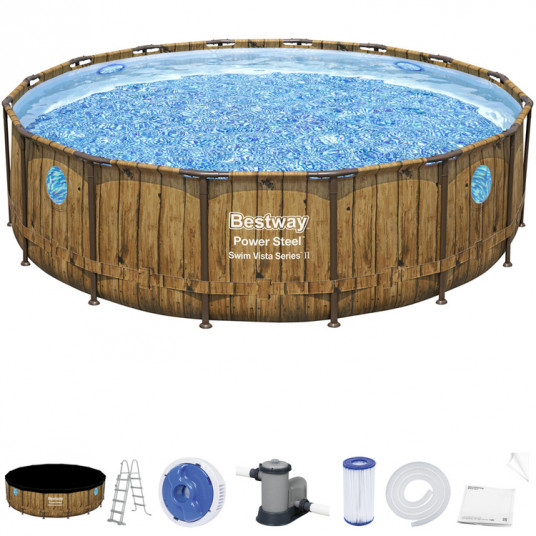 Karkasinis baseinas Bestway Rattan 488x122 rack pool 56725