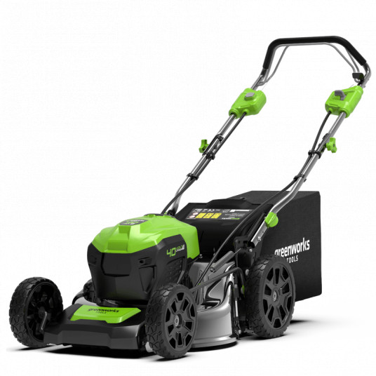 Savaeigė vejapjovė Greenworks GD40LM46SPK2X, 46cm (su 2x2Ah akumuliatoriais ir universaliu krovikliu)