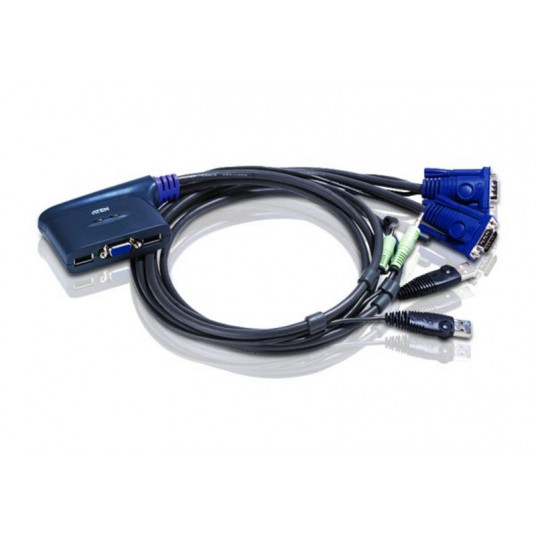  Aten 2-Port USB VGA/Audio Cable KVM Switch (0.9m) 