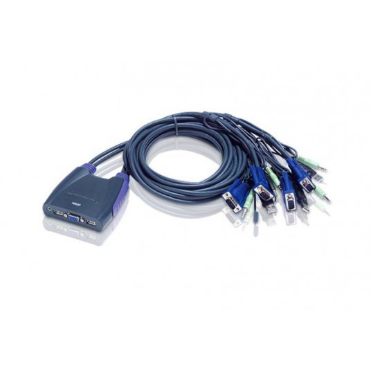  Aten 4-Port USB VGA/Audio Cable KVM Switch 