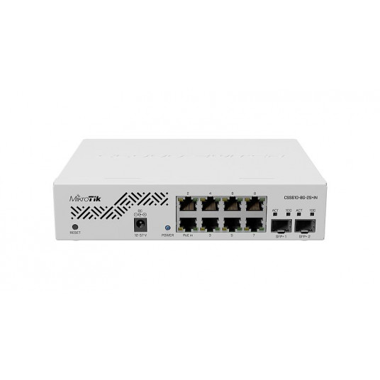  MikroTik Cloud Router Switch CSS610-8G-2S+IN Rack Mountable, 1 Gbps (RJ-45) ports quantity 8, SFP+ ports quantity 2 