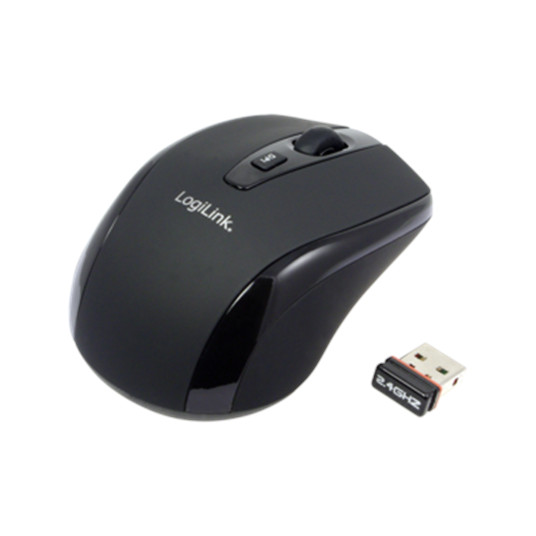  Logilink Maus optisch Funk 2.4 GHz wireless, Black, 2.4GH wireless mini mouse with autolink 