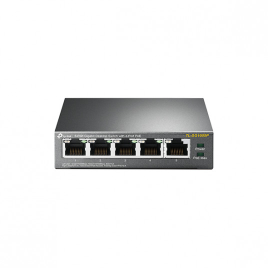  TP-LINK Switch TL-SG1005P Unmanaged, Desktop, 1 Gbps (RJ-45) ports quantity 5, PoE ports quantity 4, Power supply type External 