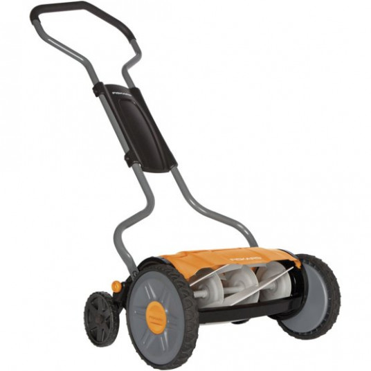 Mechaninė vejapjovė dideliais ratais, be žolės rinktuvo Fiskars StaySharp Plus (1015649)