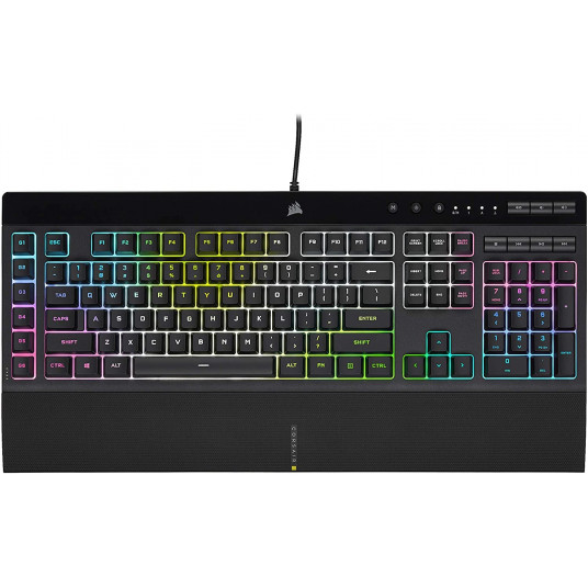  Klaviatūra Corsair K55 RGB PRO XT, US layout, Wired, Black 