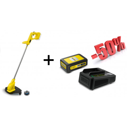 Žoliapjovė - trimeris Karcher LTR 18-25 Battery + Akumuliatoriaus komplektas Battery Power 18/25 su 50 % NUOLAIDA (9.791-756.0)